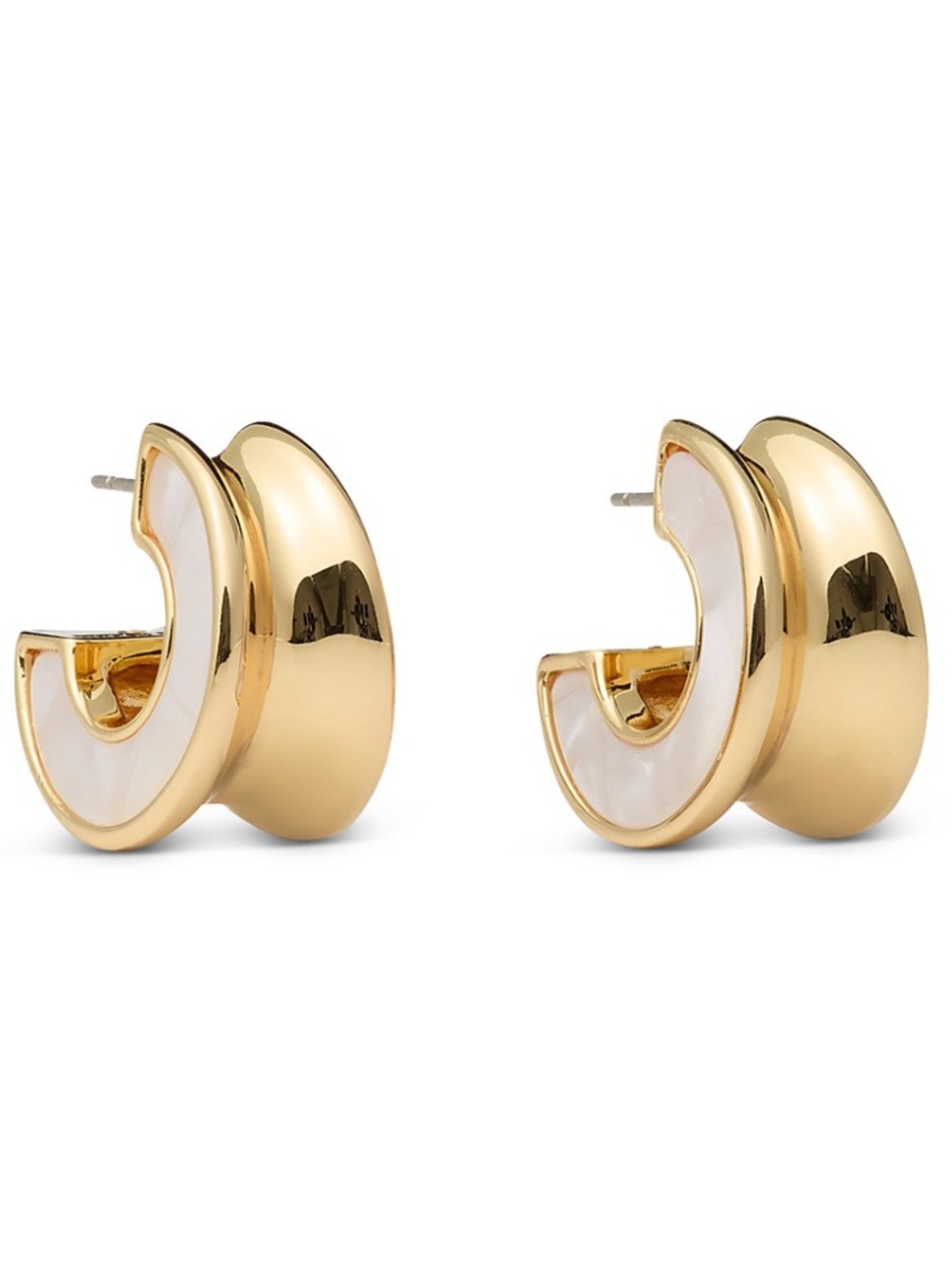 KATE SPADE Bold Small Hoops - Cream Multi - Picture 3 of 11
